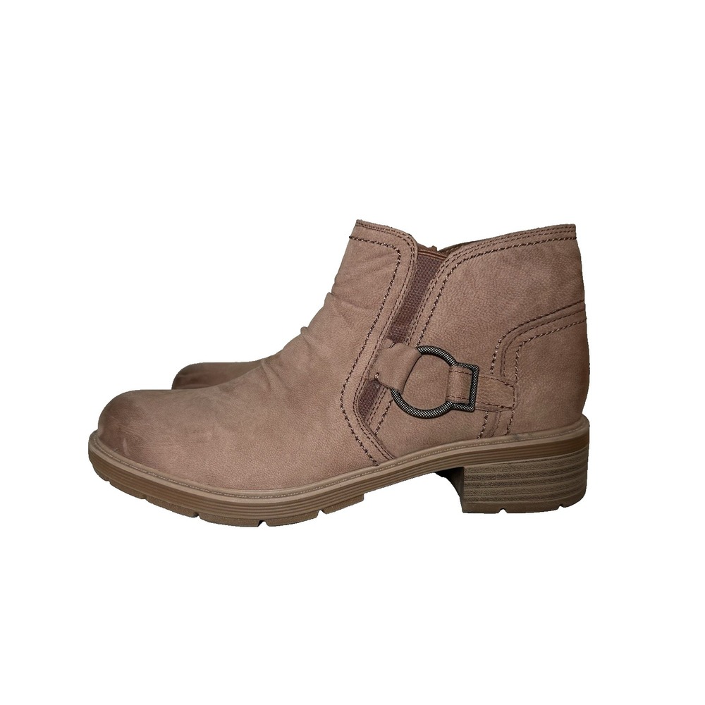 Clarks Women's 9 Hearth Faye Ankle Boots‎ Leather Brown Booties Minimalist